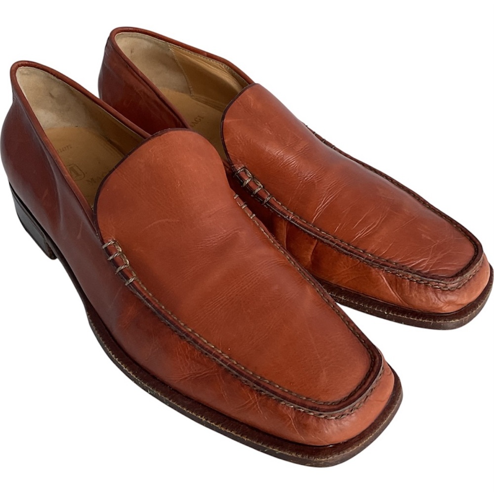 Bruno Magli Handmade Platinum Edition Italian Tan Loafers Men’s Size 7.5 UK
